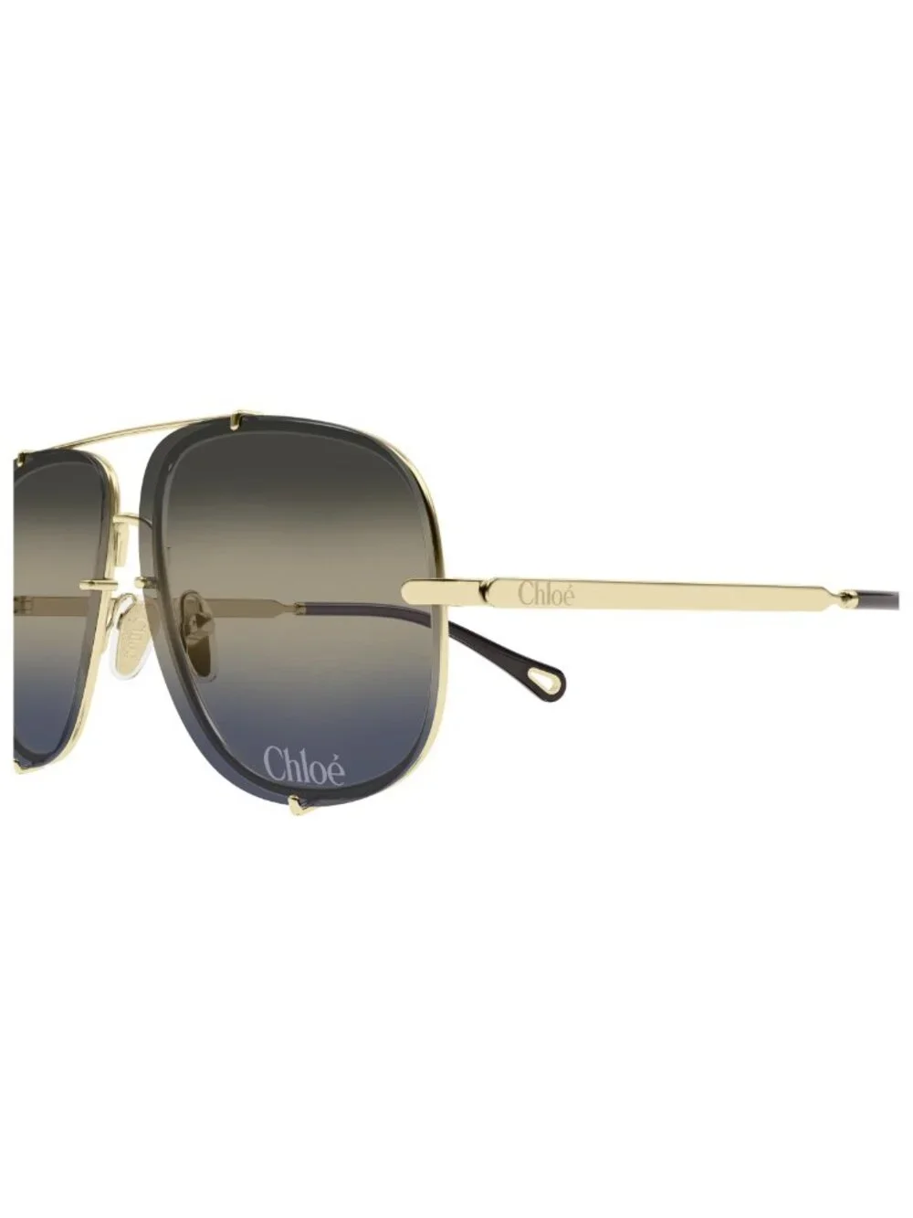 New Chloé Women's Sunglasses Gold Blue Lens Metal Frame CH0348S 005 62